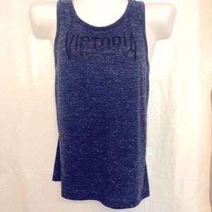 Victoria Sport Tank Top. Blue heather tank. Size L